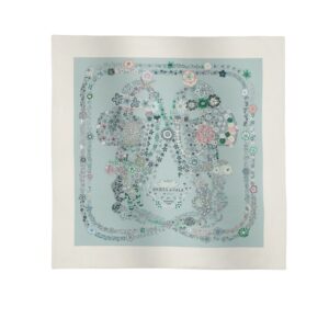 Hermes Brides De Gala En Fleurs Scarf 90Cm Blanc H004192S 01