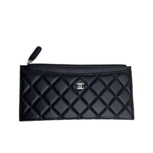 Chanel Classic Zip Pouch Wallet Black 22Cm