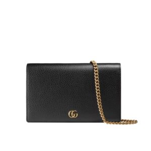 Gucci GG Marmont Wallet On Chain Black 20Cm 497985 CAO0G 1000