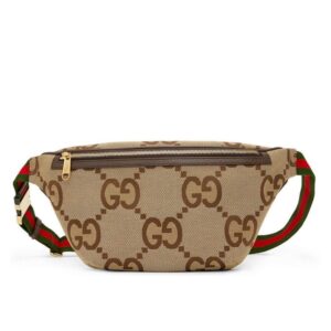 Gucci Jumbo GG Belt Bag Camel And Ebony Jumbo GG Canvas 39cm GG 696031 UKMDG 2570