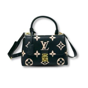 Louis Vuitton Madeleine MM Monogram Empreinte Black Beige 30Cm