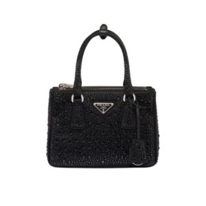 Prada Galleria Satin Mini Bag With Crystals Black 23Cm 1BA906 2AWL F0002 V EOY