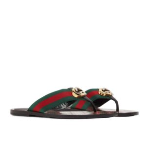 Gucci GG Thong Web Sandal Black 612138 H9020 8476