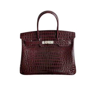 Hermes Birkin 30 Bordeaux Shiny Silver Hardware 30Cm
