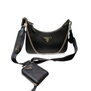 Prada Re-Edition 2005 Saffiano Leather Bag Black 22cm