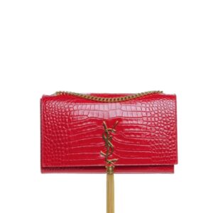 Saint Laurent Kate Monogram Shoulder Bag Red 20Cm