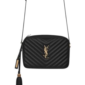 Saint Laurent Lou Camera Bag In Quilted Black Gold 23Cm 612544DV7071000